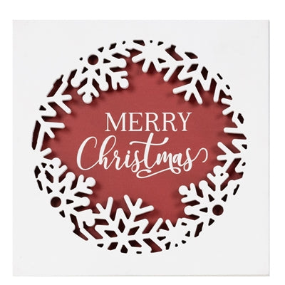 Merry Christmas Plaque 12"SQ