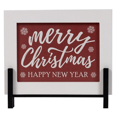 Merry Christmas/Happy New Year Sign 8.5"L