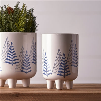Modern Pine Tree Planter with Legs (Set of 2)