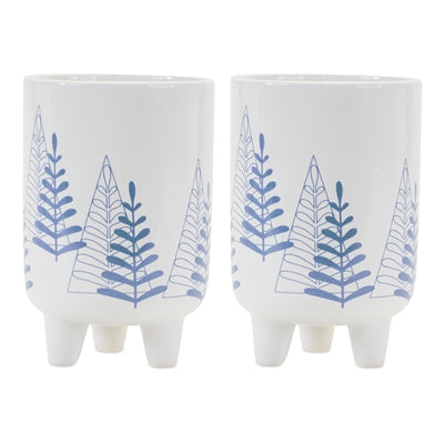 Modern Pine Tree Planter with Legs (Set of 2)