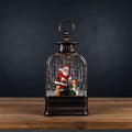 LED Snow Globe Lantern with Santa and Dog 11.25"H