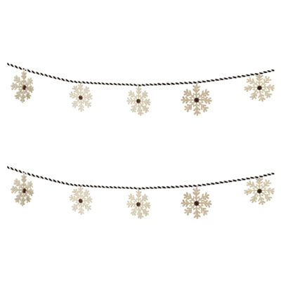 Fabric Snowflake Garland (Set of 2)