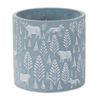 Woodland Winter Stone Planter (Set of 2)