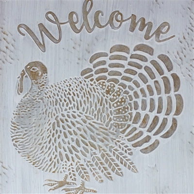 Metal Welcome Turkey Sign 20"SQ