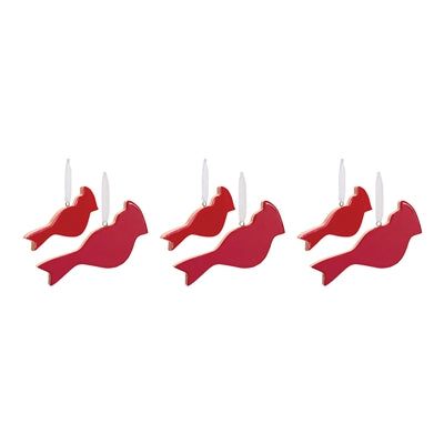 Glass Cardinal Bird Ornament (Set of 6)