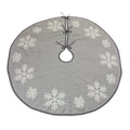 Grey Woven Snowflake Tree Skirt 48"D