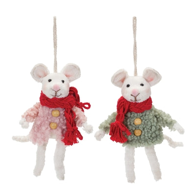 Winter Mouse Ornament (Set of 6)