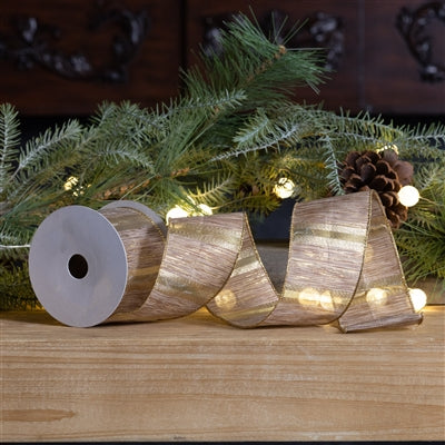 Beige Striped Ribbon (Set of 3)