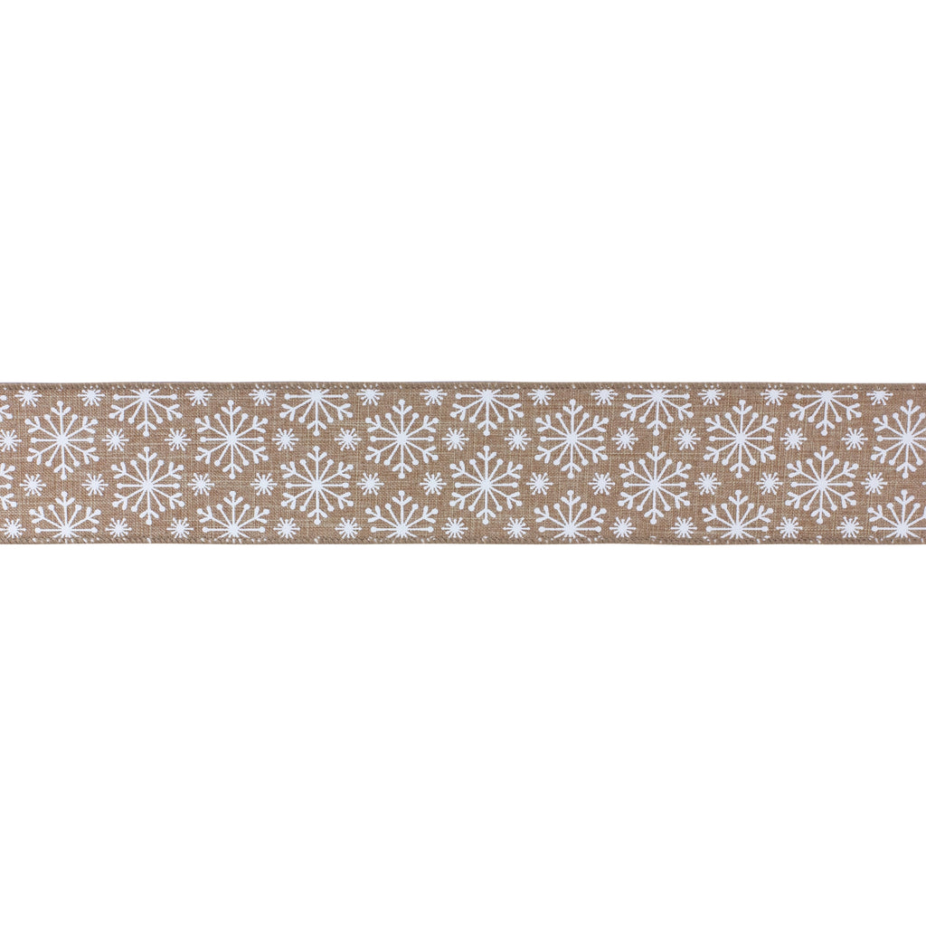 Snowflake Print Wired Ribbon 2.5" x 10 Yds.