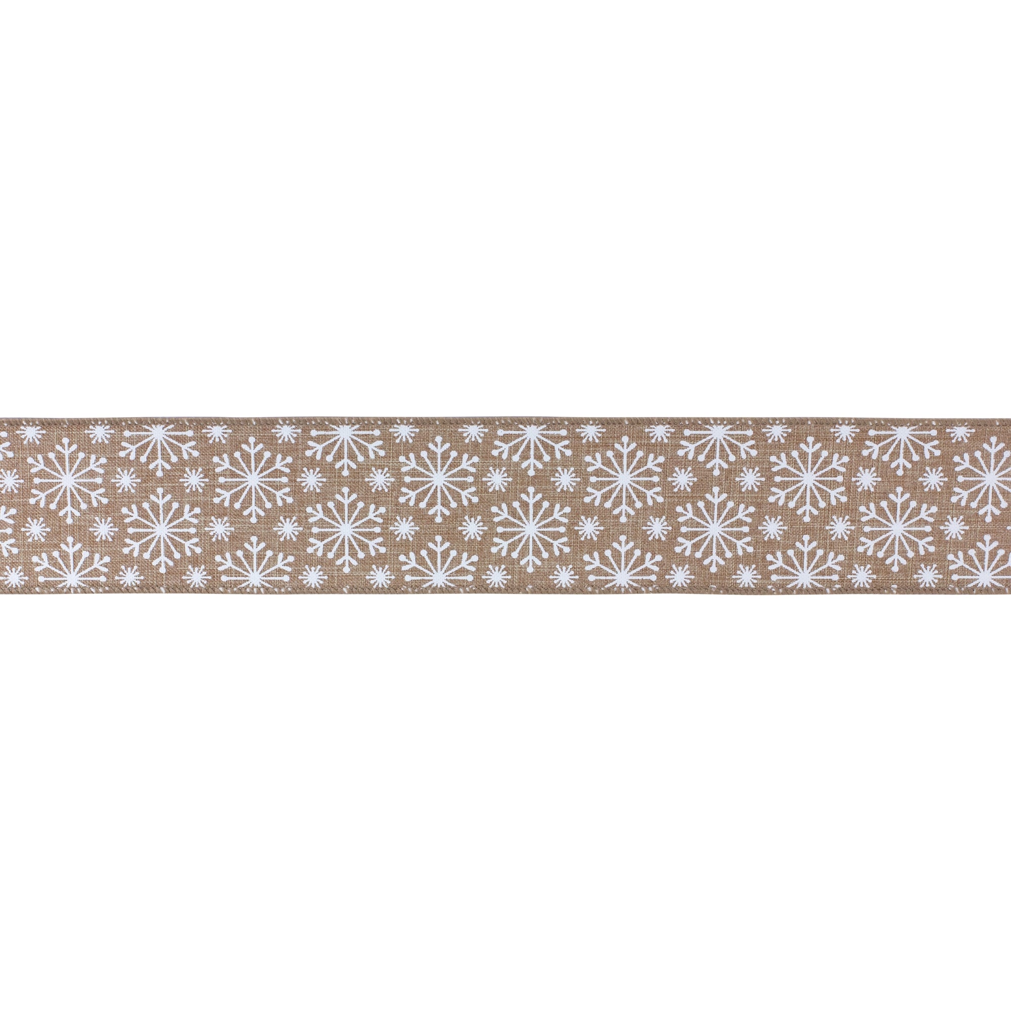 Snowflake Print Wired Ribbon 2.5" x 10 Yds.