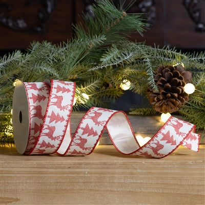 Tree and Deer Holiday Ribbon (Set of 2)
