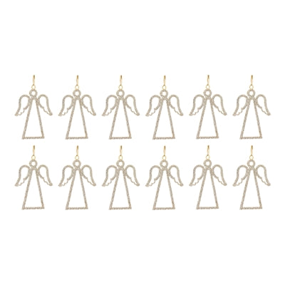 Jeweled Angel Outline Ornament (Set of 12)