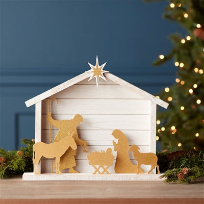 Cut Out Metal Nativity Scene 17.75"L