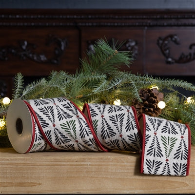 Rustic Holiday Pine Ribbon 4" x 5 yds.