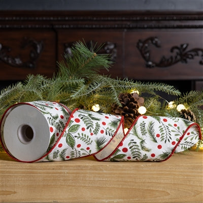 Holiday Foliage Ribbon 4" x 10 yds.