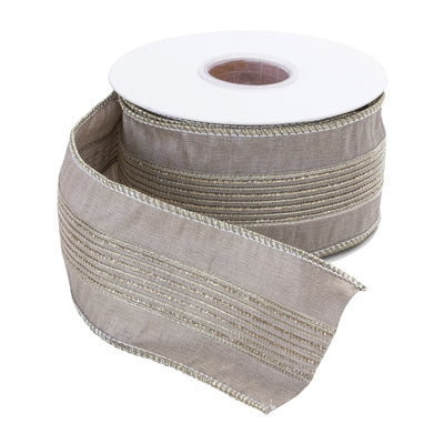 Grey Glittered Ribbon 2.5" x 10 yds.