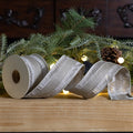 Grey Glittered Ribbon 2.5" x 10 yds.