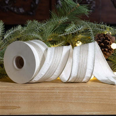 Glittered Holiday Ribbon 2.5" x 10 yds.