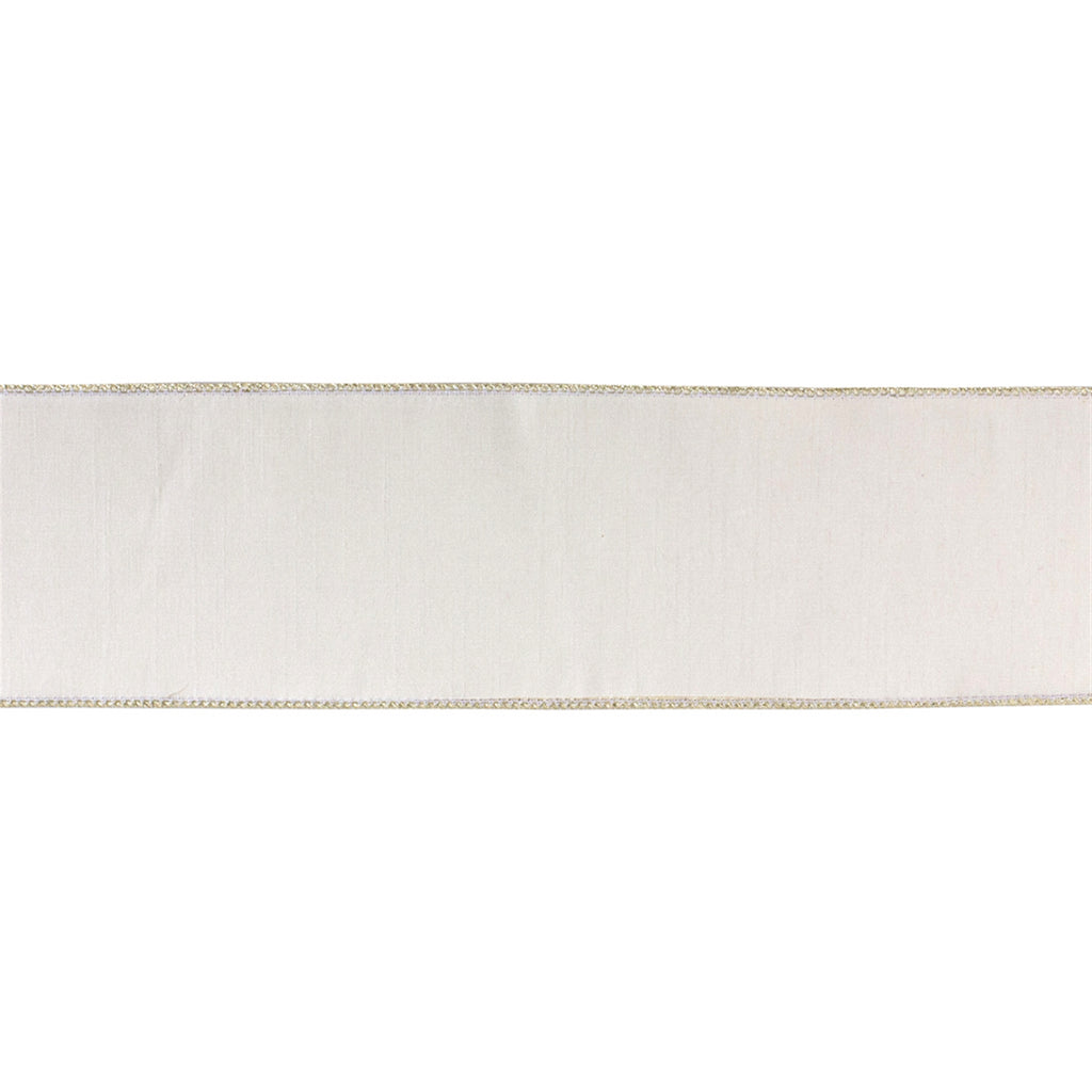 White Holiday Ribbon 4" x 10 yds.