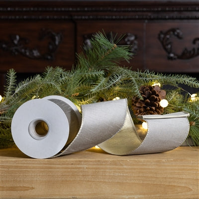 Beige Holiday Ribbon 4" x 10 yds.