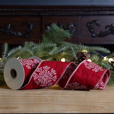 Snowflake Outline Ribbon 4" x 5 yds.