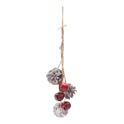 Bell and Pine Cone Drop Ornament (Set of 6)