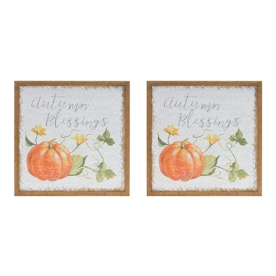 Autumn Blessing Pumpkin Sign (Set of 2)