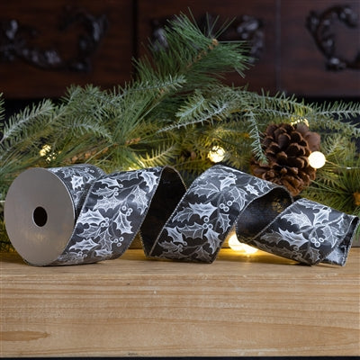 Holly Leaf Holiday Ribbon (Set of 2)