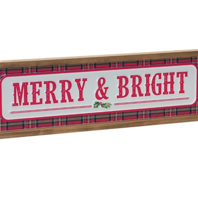 Merry & Bright Sign 19.75"L