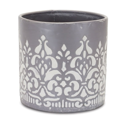Ornate Metal Planter (Set of 2)