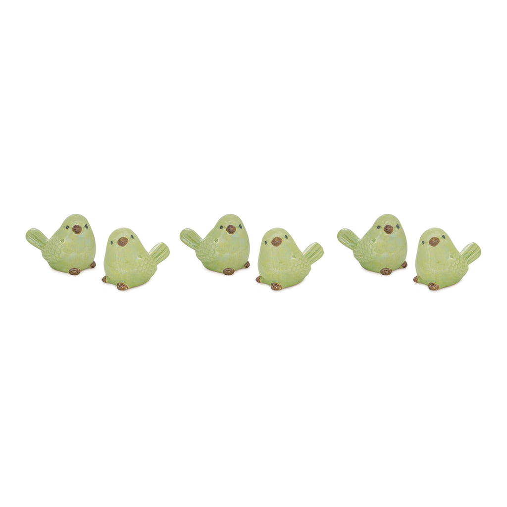 Irredescent Ceramic Bird Figurine (Set of 6)