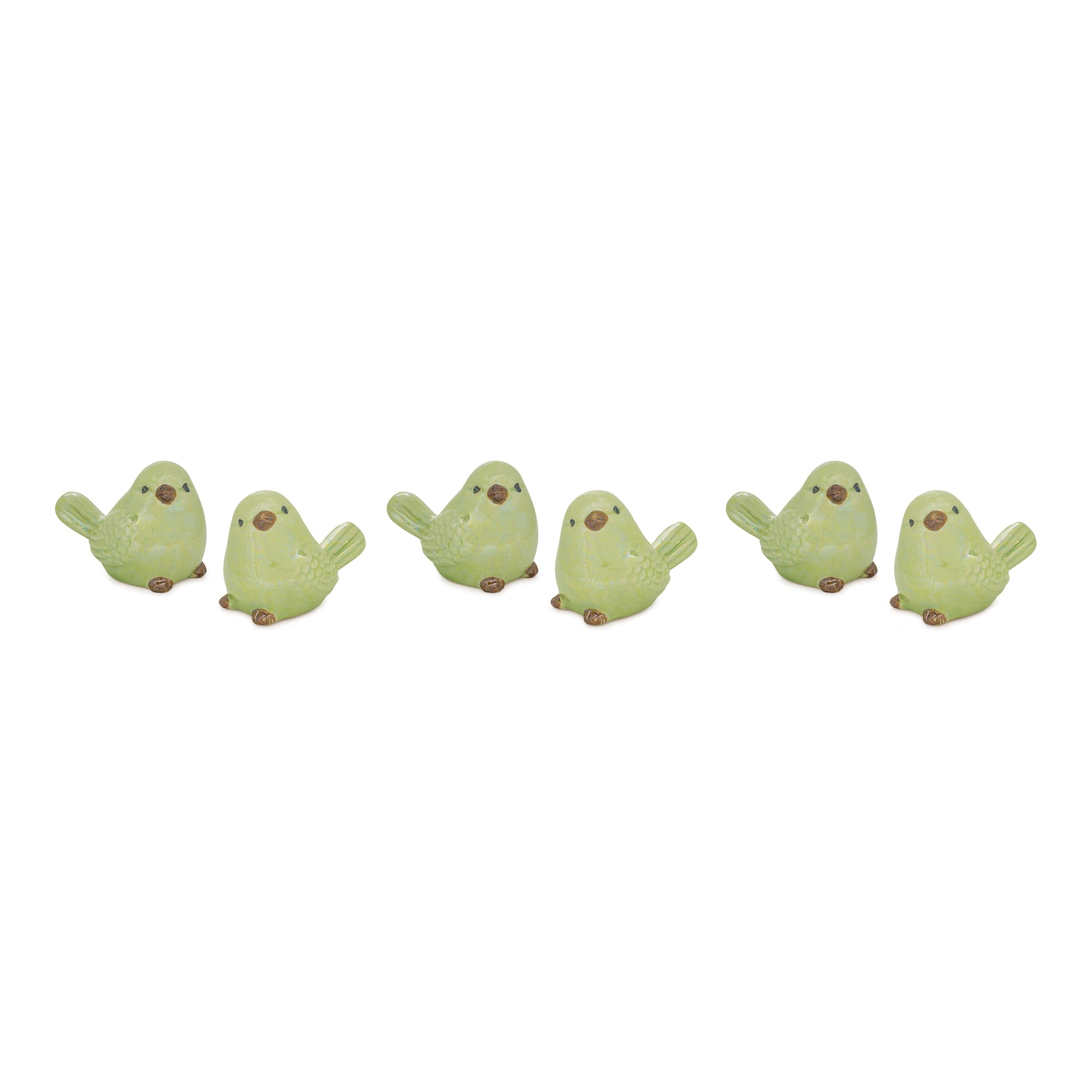 Irredescent Ceramic Bird Figurine (Set of 6)