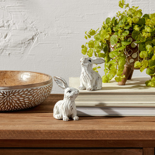 Carved Bunny Figurine (Set of 6)