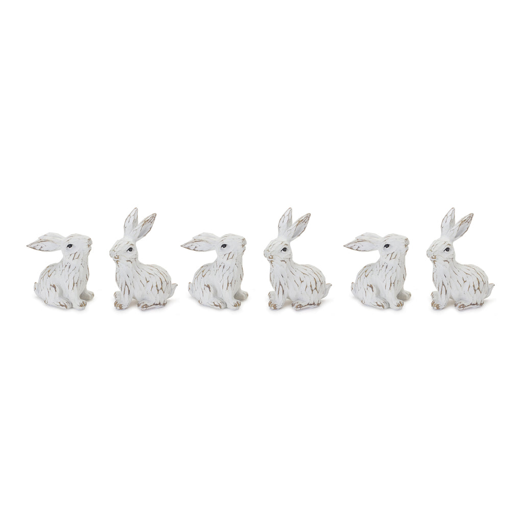 Carved Bunny Figurine (Set of 6)