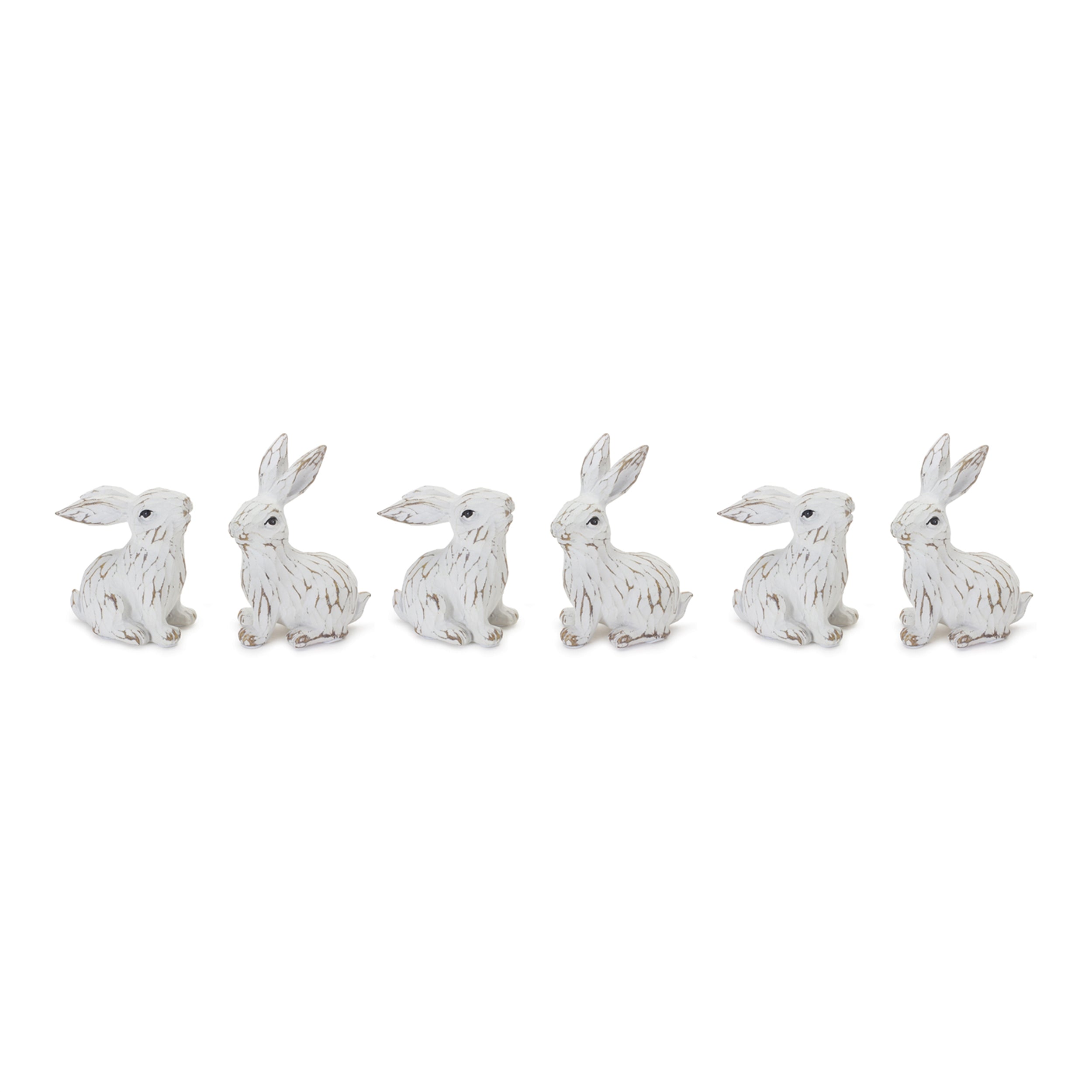 Carved Bunny Figurine (Set of 6)