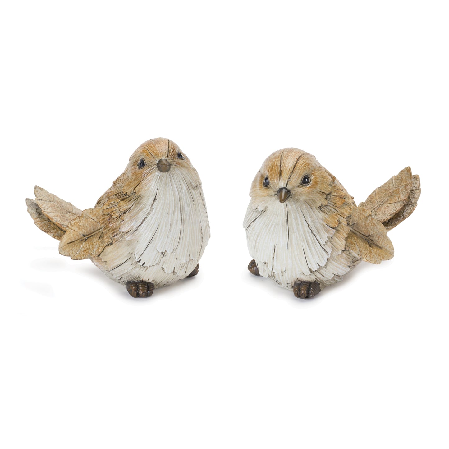 Carved Leaf Bird Figurine (Set of 2)