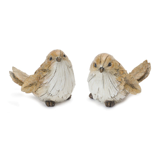 Carved Leaf Bird Figurine (Set of 2)