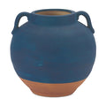 Ceramic Urn Vase with Terra Cotta Accent 7"H