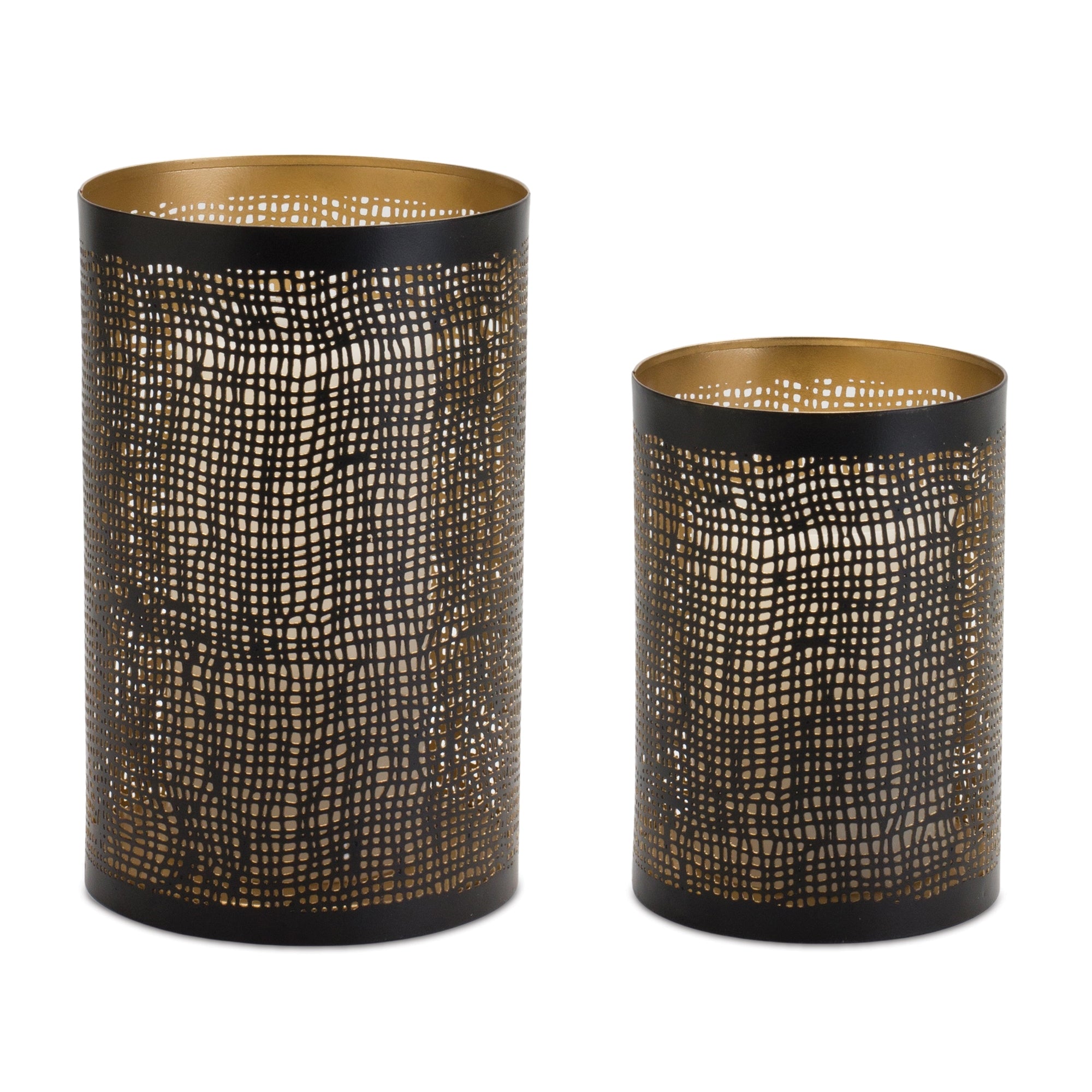Abstract Punched Metal Candle Holder (Set of 4)