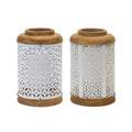 Geometric Punched Metal Lantern (Set of 2)