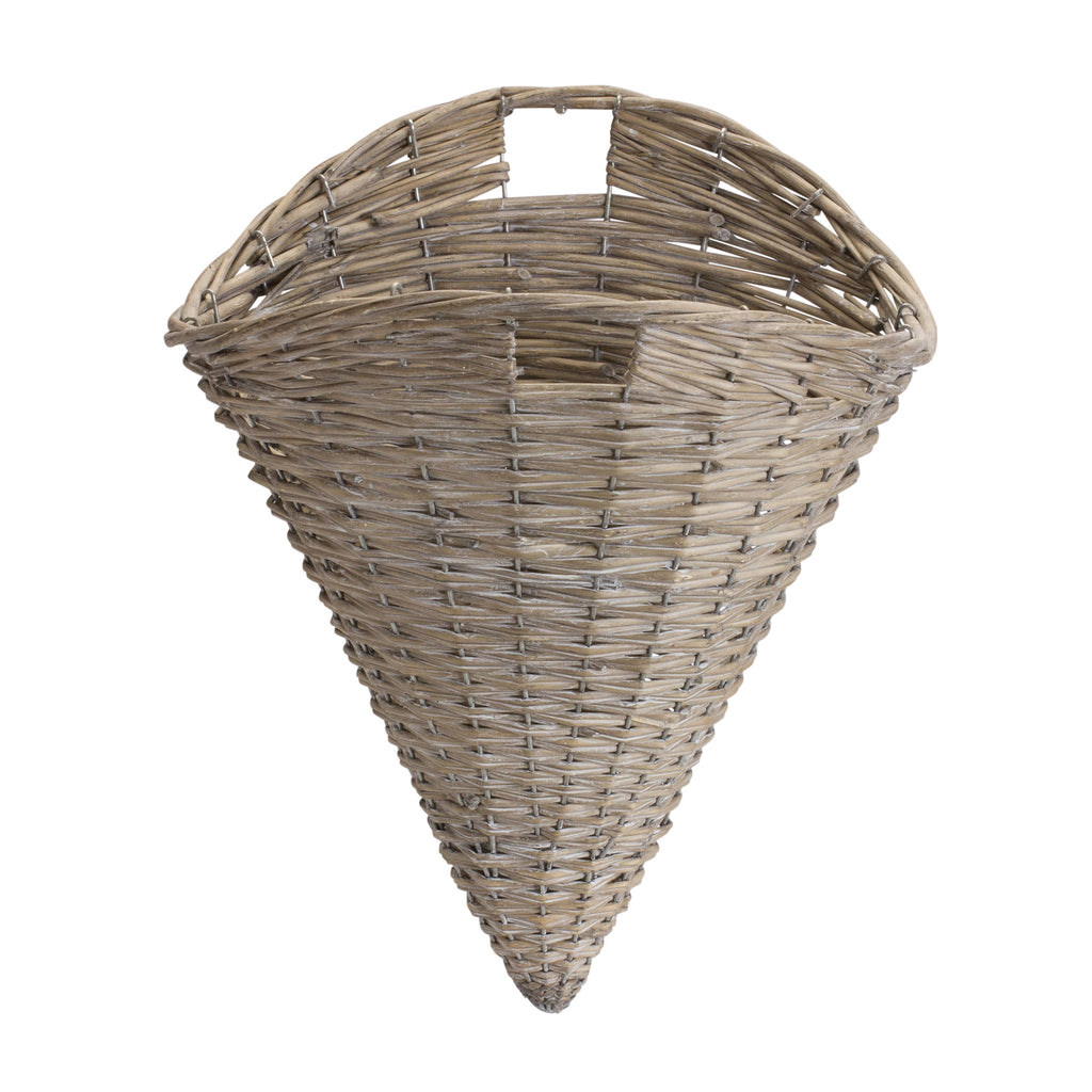Grey Woven Willow Wall Basket (Set of 2)