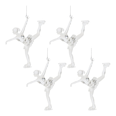 Clear Acrylic Ice Skater Ornament (Set of 4)
