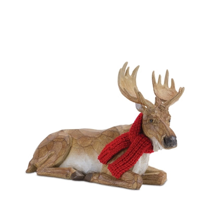 Moose (2 Asst) 7"H, 9.5"H Resin/Knit Fabric