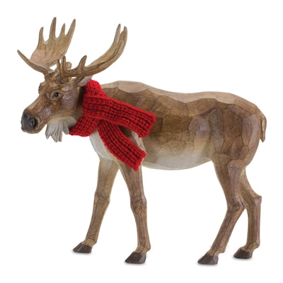 Moose (2 Asst) 7"H, 9.5"H Resin/Knit Fabric
