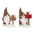 Pinecone Santa Gnome with Cardinal Bird (Set of 4)