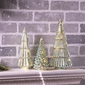 LED Green Mercury Glass Tree (Set of 3)
