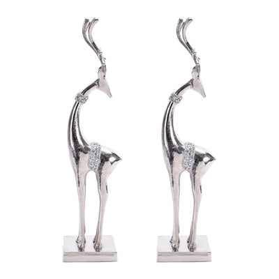 Aluminum Metal Holiday Deer (Set of 2)
