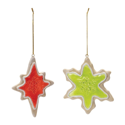 Frosted Cookie Star and Snowflake Ornament (Set of 6)
