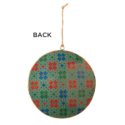 Metal Snowboard Forest Disc Ornament (Set of 6)