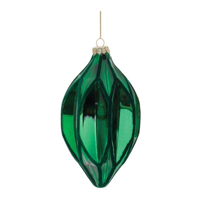 Green Textured Harlequin Glass Ornament (Set of 6)
